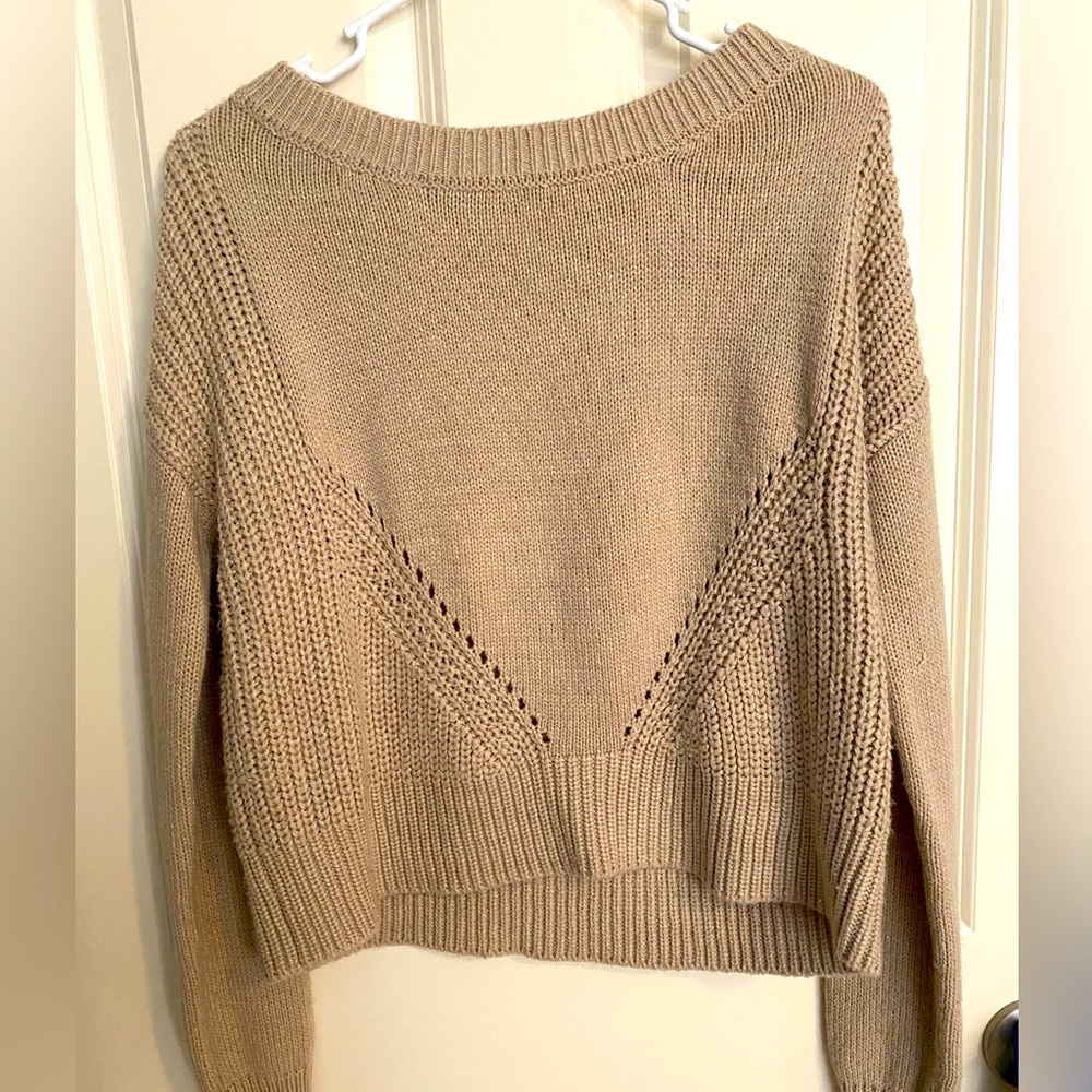 -tan sweater